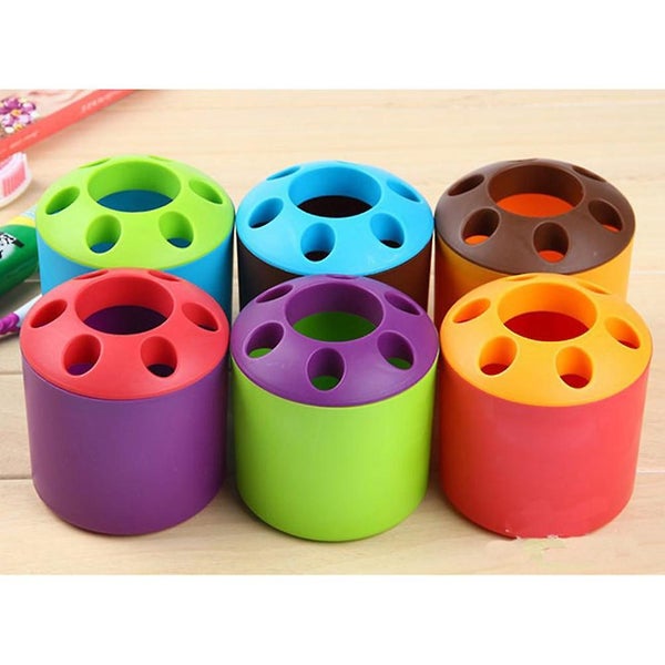 Toothbrush Holder Large Organizer Stand For Bathroom Vanity Countertops red Bot Carousel 2