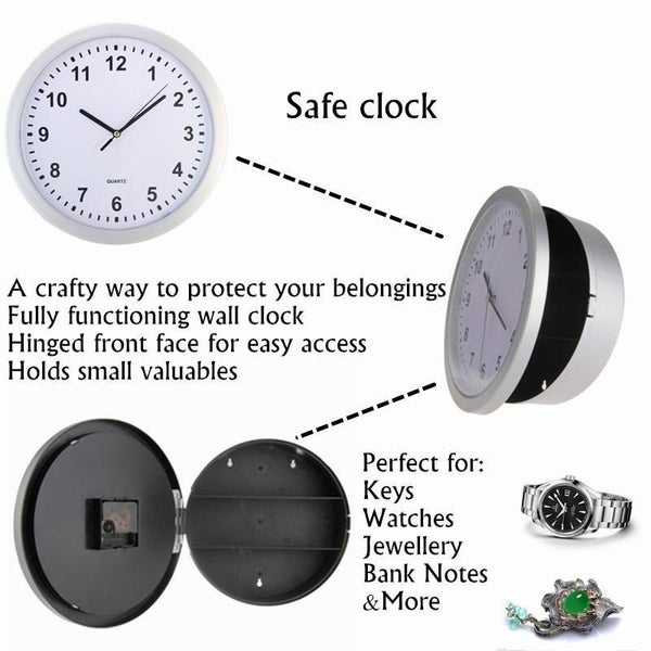 Hidden Secret Wall Clock Safe Money Stash Jewellery Stuff Storage Container Box Carousel 2