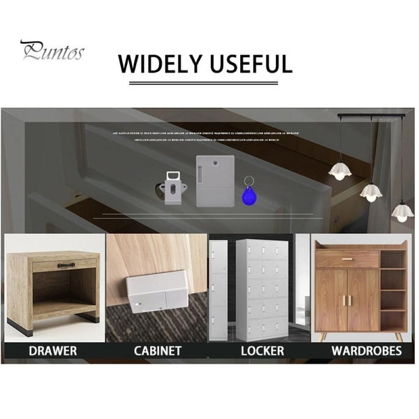Electronic Digital Invisible Keyless Sensor Lock for Wardrobe Cabinet Drawer Carousel 2