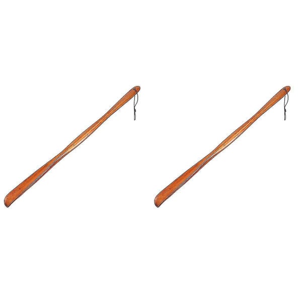 2pcs Home Lifter Shoe Horn Long Handle Wooden Portable Useful Shoehorn Stick Carousel 2
