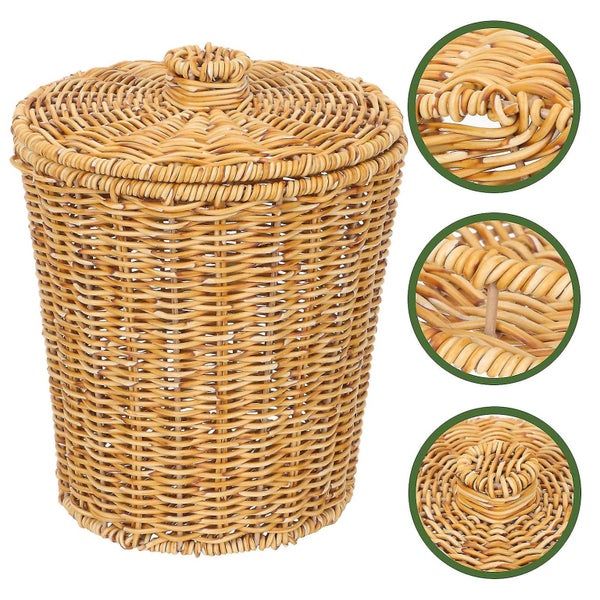 Automotive Garbage Cans Paper Waste Basket Woven Trash Can Trash Can Seagrass F Carousel 3