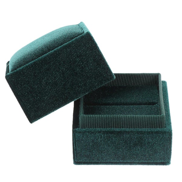 1pc Square Shape Liner Ring Box Jewelry Container Flannelette Jewelry Box Carousel 1