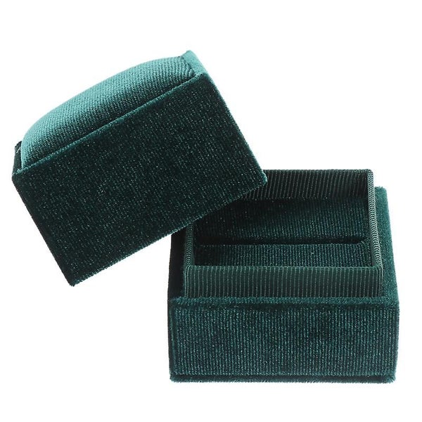 1pc Square Shape Liner Ring Box Jewelry Container Flannelette Jewelry Box Carousel 2