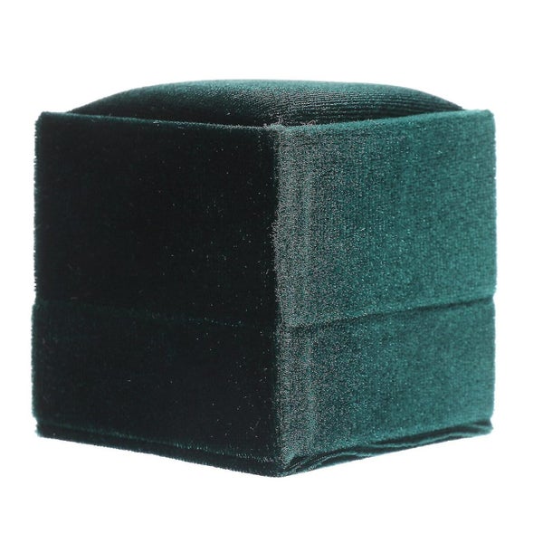 1pc Square Shape Liner Ring Box Jewelry Container Flannelette Jewelry Box Carousel 3