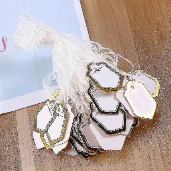 500pcs Golden Hanging Price Label Tags For Gift Jewelry Sale Display Carousel 3