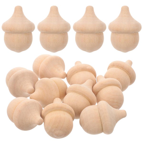 20 Pcs Dining Room Table Decor Unfinished Acorn Wooden Peg Dolls Wooden Acorn D Carousel 2