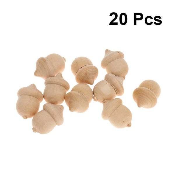 20 Pcs Dining Room Table Decor Unfinished Acorn Wooden Peg Dolls Wooden Acorn D Carousel 3