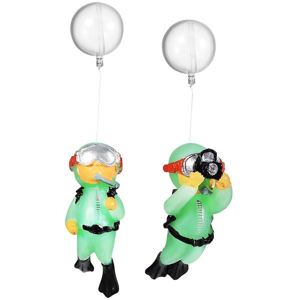 2pcs Glow In The Dark Fish Tank Diver Ornaments Floating Diver Decoration Aquar Carousel 1