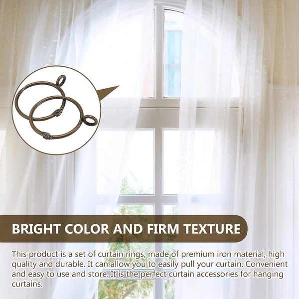 20 Pcs Decorative Hooks Decorative Drapery Rings Curtain Rod Rings Curtain Pole Carousel 3