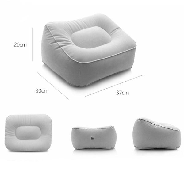 Inflatable Airplane Leg Rest Pillow Travel Footrest Foot Stool Recliner Relax C Carousel 3