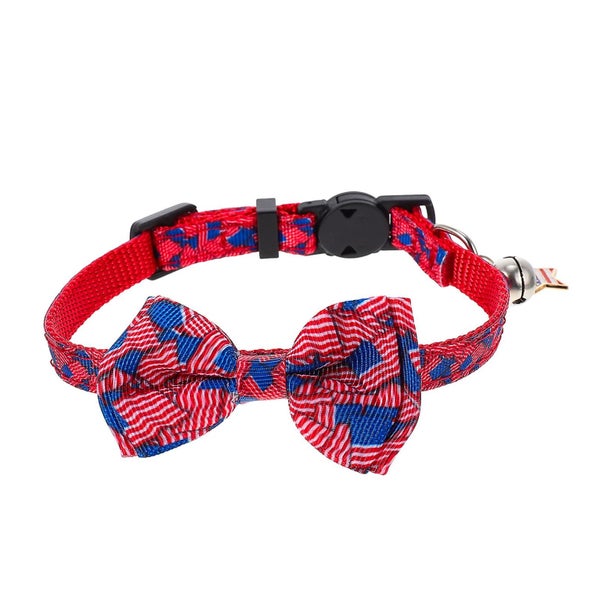 Puppies Collars Household Cat Collar Us Flag Pet Collar 4th July Collar Puppy C Carousel 1