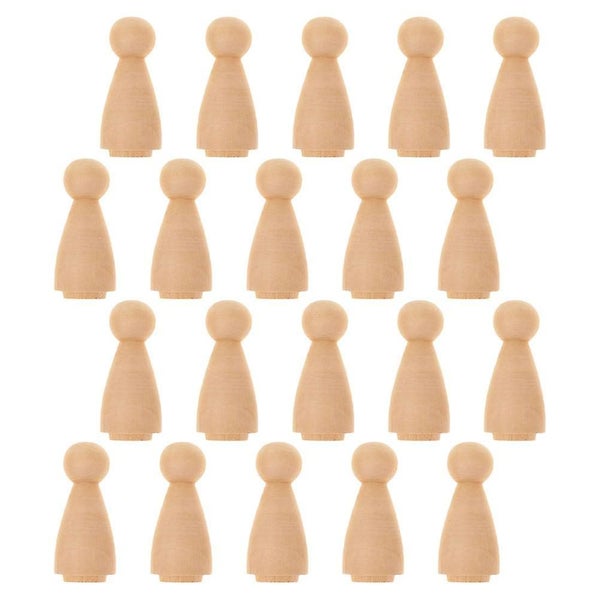 20pcs Doll People Shaped Unfinished Diy Crafts Wooden Doll Home Ornament Unfini Carousel 1
