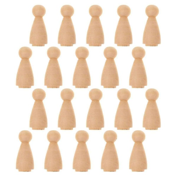 20pcs Doll People Shaped Unfinished Diy Crafts Wooden Doll Home Ornament Unfini Carousel 2