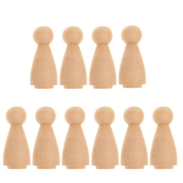 20pcs Doll People Shaped Unfinished Diy Crafts Wooden Doll Home Ornament Unfini Carousel 3