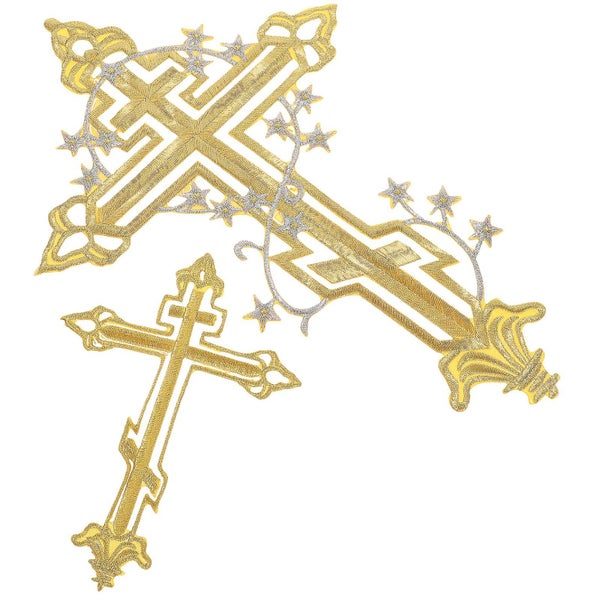 2pcs Cross Pattern Clothes Patches Compact Iron Patches Cross Shaped Coat Patch Carousel 2