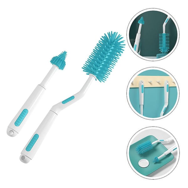 2pcs Multifunctional Rotatory Brush Milk Bottle Cleaning Brush Clean Tools Carousel 2