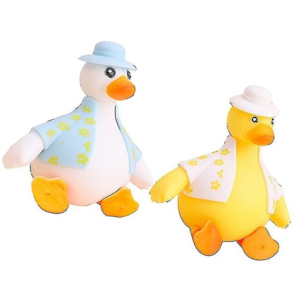 2pcs Duck Squeeze Toys Funny Decompression Toys Cartoon Duck Stretchy Toy Carousel 3