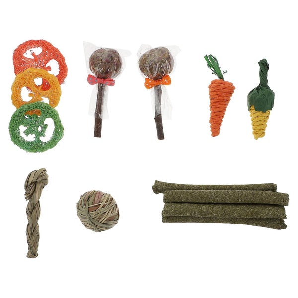 14pcs Small Pet Hamster Chew Toys Rabbit Bunny Bite Plaything Pet Accessories Carousel 2
