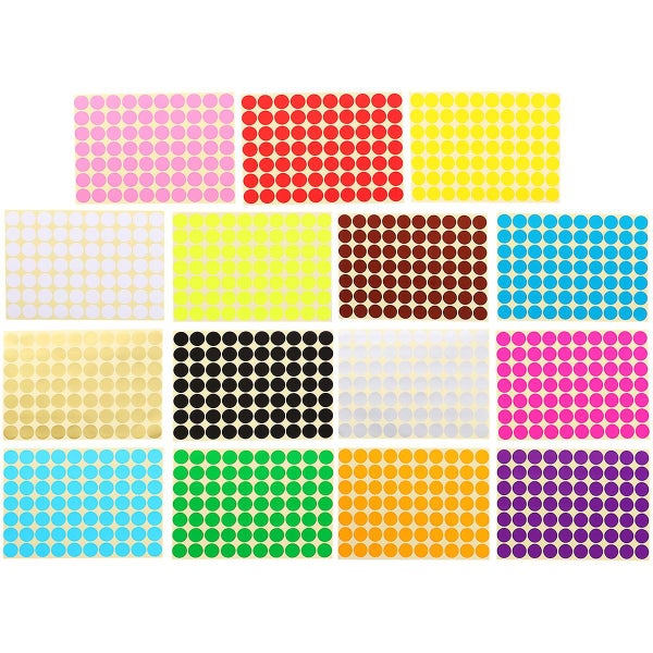 30 Sheets Colorful Dots Stickers Simple Chic Safe Round Stickers Round Labels C Carousel 1