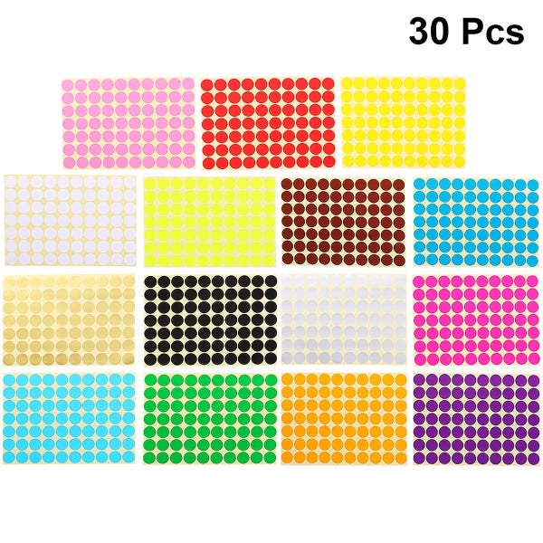 30 Sheets Colorful Dots Stickers Simple Chic Safe Round Stickers Round Labels C Carousel 3