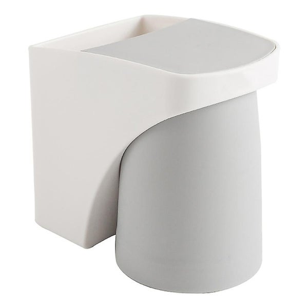 1 Set Durable Bathroom Storage Rack Wall mounted Toothbrush Holder grey Carousel 1