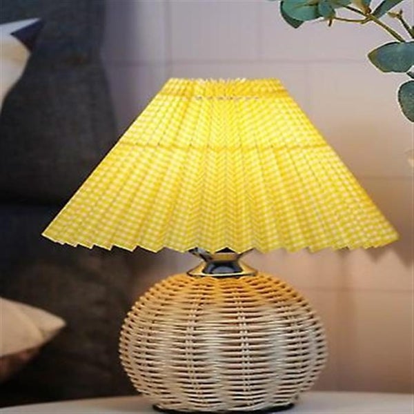 Table Lamp With Pleated Lampshade Small Night Light Bedside Desk Light Bedroom Carousel 1