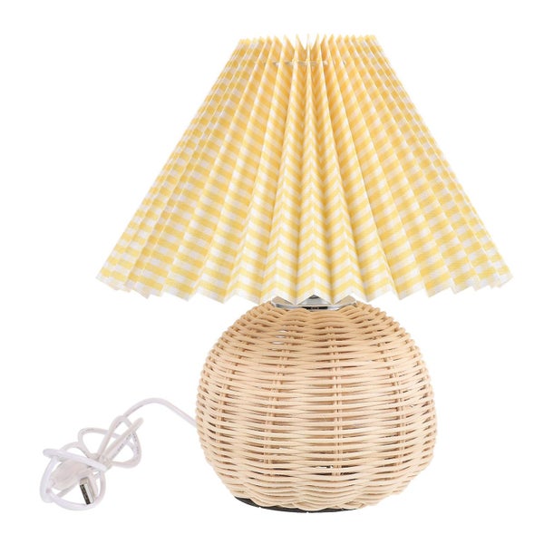 Table Lamp With Pleated Lampshade Small Night Light Bedside Desk Light Bedroom Carousel 2
