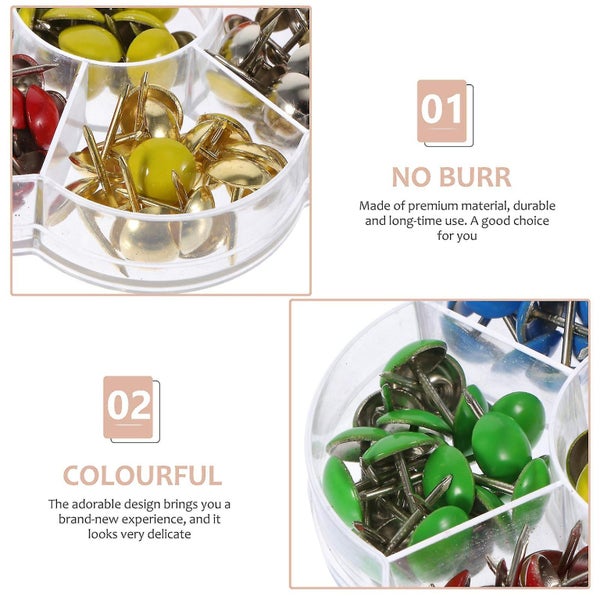 140pcs Galvanized Iron Thumbtacks Diy Wall Pushpins Simple Home Office Cork Tac Carousel 2
