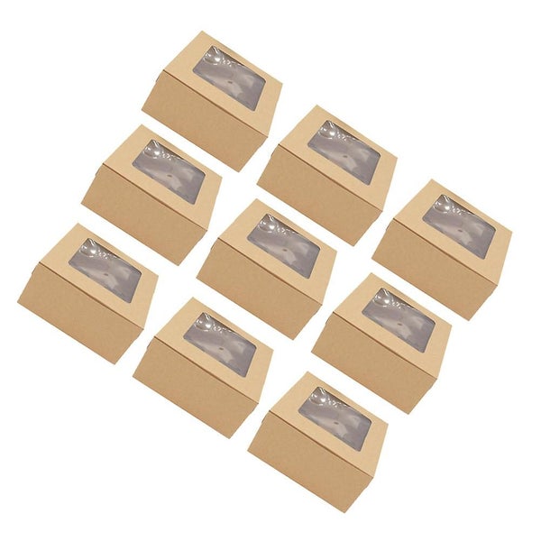 20pcs Baking Boxes With Inserts Tray Paper Transparent Cupcake Boxes Containers Carousel 4
