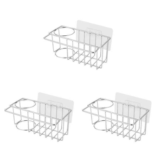 3pcs Stainless Steel Kitchen Sponge Storage Holder Brush Drainer Rack Sink Drai Carousel 1