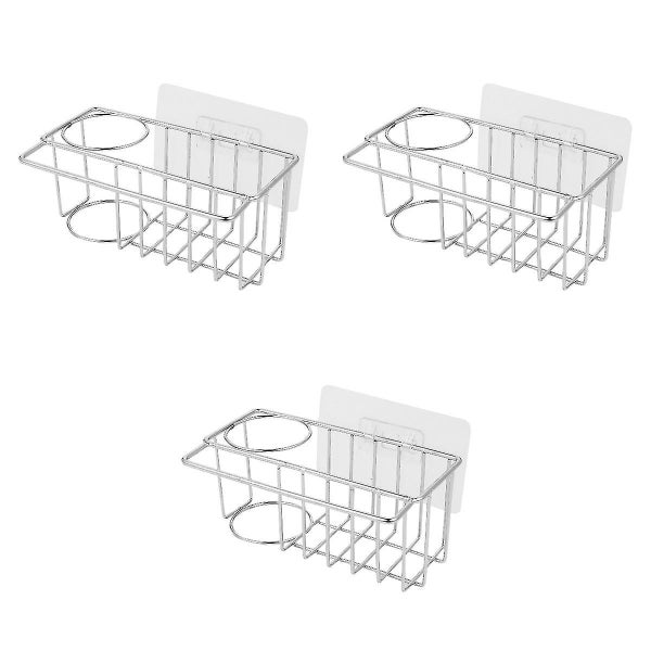 3pcs Stainless Steel Kitchen Sponge Storage Holder Brush Drainer Rack Sink Drai Carousel 2