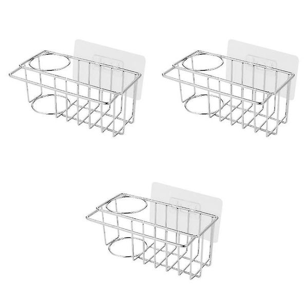 3pcs Stainless Steel Kitchen Sponge Storage Holder Brush Drainer Rack Sink Drai Carousel 3