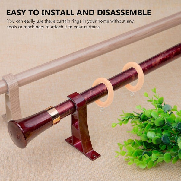 2pcs Handicraft Wooden Curtain Rings Curtain Wood Curtain Rings Farmhouse Rings Carousel 2