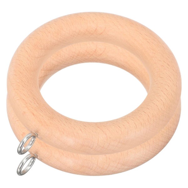 2pcs Handicraft Wooden Curtain Rings Curtain Wood Curtain Rings Farmhouse Rings Carousel 3