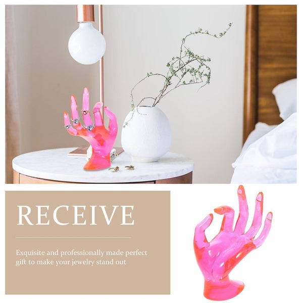 Jewelry Rings Mannequin Shaped Rack Engagement Display Holder Hand Form Stand R Carousel 2
