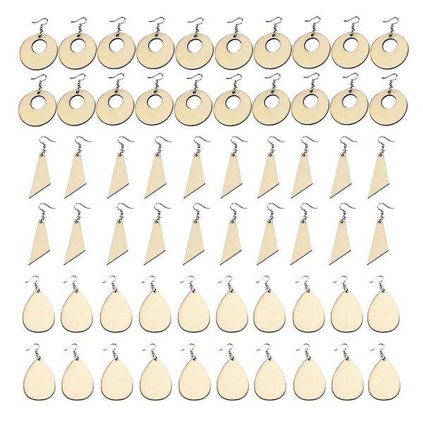 60 Pcs Bling Accessories Wood Earrings Charms Earring Accessories Unpolished Ea Carousel 1
