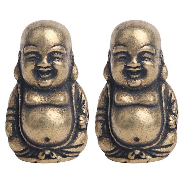 2 Pcs Desktop Decor Lucky Buddha Statue Buddha Figurines Fengshui Buddha Statue Carousel 1