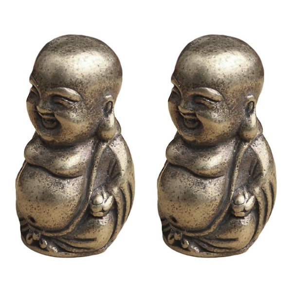 2 Pcs Desktop Decor Lucky Buddha Statue Buddha Figurines Fengshui Buddha Statue Carousel 3