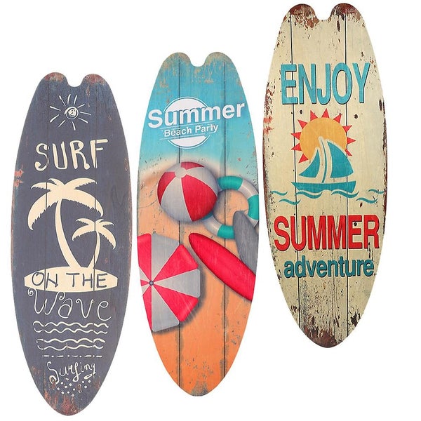 3pcs Surfboard Wall Decorations Surfboard Wall Art Decor Outdoor Signs Party De Carousel 2