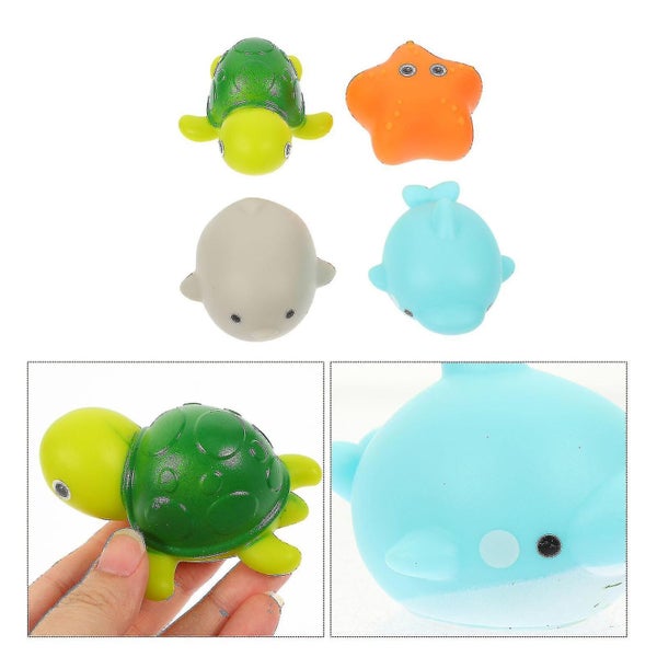 4 Pcs Baby Tots Floating Animals Bath Toys Floating Bathtub Toys Light Bathtub Carousel 5