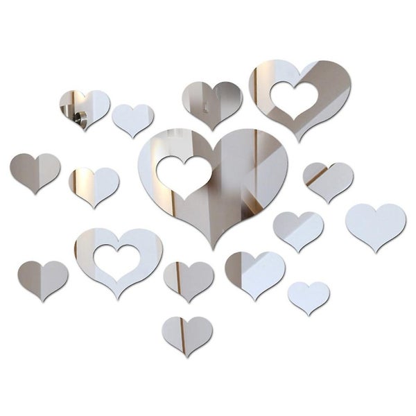 Removable Mirror Surface 3d Love Heart Wall Stickers Art Wall Mural Window Glas Carousel 1