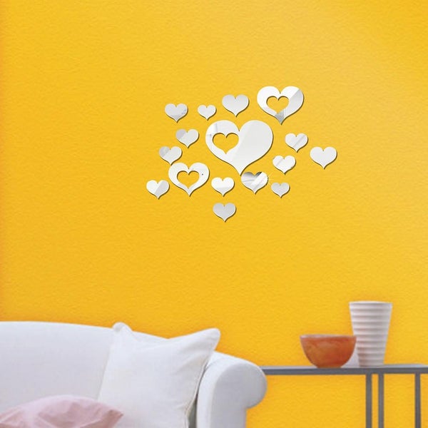 Removable Mirror Surface 3d Love Heart Wall Stickers Art Wall Mural Window Glas Carousel 2