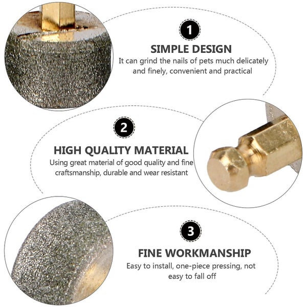 5pcs Pet Nail Grinder Wheel Dog Nail Grinder Head Pet Paws Grooming Tool Carousel 3