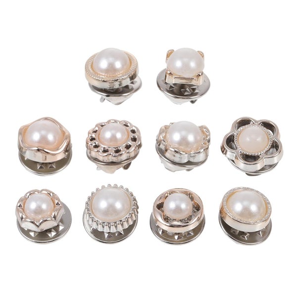 50 Pcs White Corsage Instant Button Pins Safety Skirt Buttons Brooch Buckle Dec Carousel 1