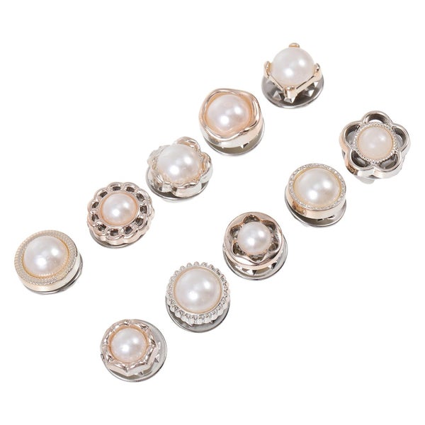 50 Pcs White Corsage Instant Button Pins Safety Skirt Buttons Brooch Buckle Dec Carousel 2