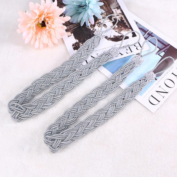2 Pcs Curtain Hooks Curtain Buckle Curtain Holdback Hand Tie Curtain Clips Curt Carousel 2