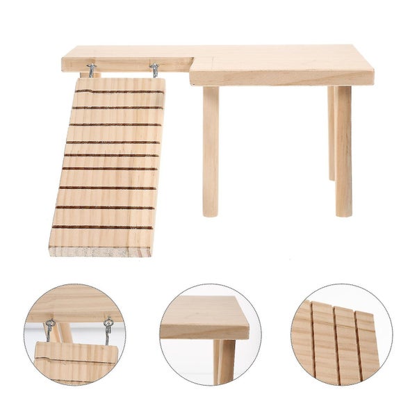 Chew Toys Chinchilla Platforms Hamster Climbing Platform Cage Wooden Platform P Carousel 2
