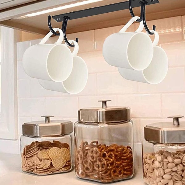 2 Sets Mug Hook Mug Rack Under Cabinet Coffee Cup Holder Kitchen Gadget Carousel 2