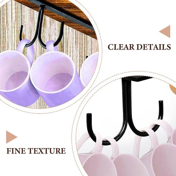 2 Sets Mug Hook Mug Rack Under Cabinet Coffee Cup Holder Kitchen Gadget Carousel 3
