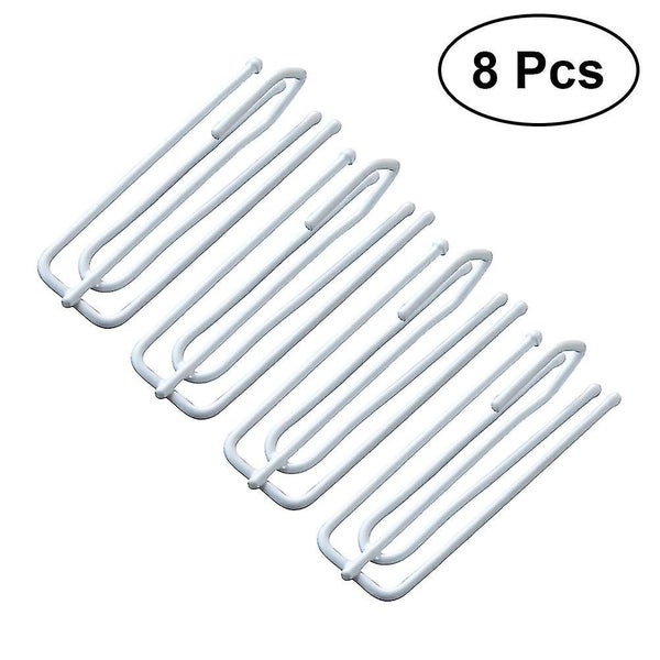 8pcs Stainless Steel Curtain Hooks Double Metal Drapery Four Fork Hook Curtain Carousel 1